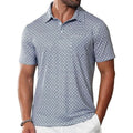 Men’s Printed Short Sleeve Athletic Casual Polo Shirt